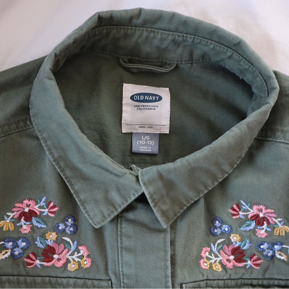 Old Navy Girls’ Green Embroidered Jacket - Picture 3 of 3